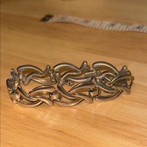 Retro Monet Silver Leaf Link Bracelet